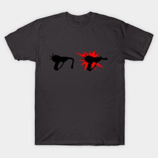 Zombie Pack-a-Punched Ray Gun on Charcoal T-Shirt